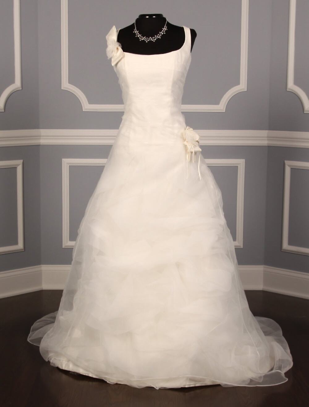 St Pucchi Z153 Sleeveless Organza D. White Aline Bridal Wedding Dress
